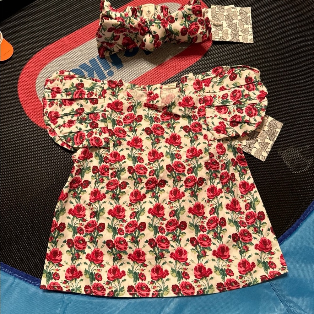 Kate Quinn Floral Baby Dress with Headband